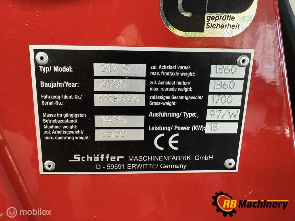 Radlader typu Sonstige Sch&auml;ffer 217 S, Gebrauchtmaschine v Heerenveen (Obrázek 9)