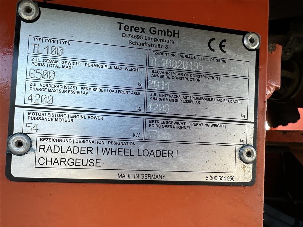 Radlader typu Terex TL 100, Gebrauchtmaschine v Horsens (Obrázek 6)