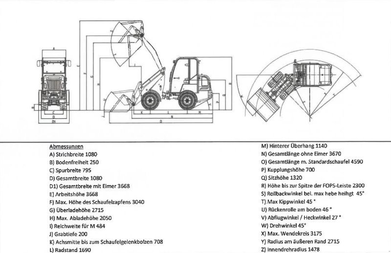 Radlader typu Toyo 841 Kabine stage V mit Kubota Motor, Neumaschine w Schutterzell (Zdjęcie 2)