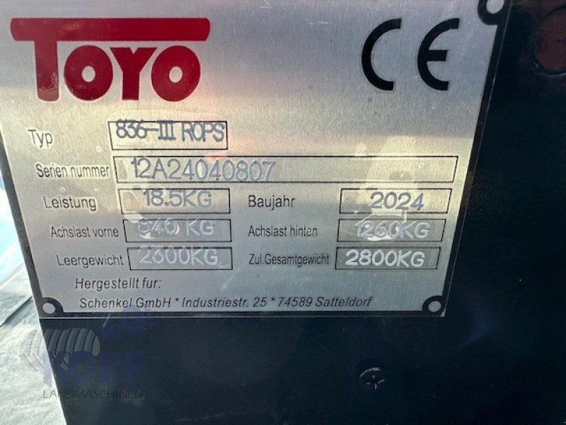 Radlader des Typs Toyo Toyo Radlader 836 II Bügel Black, 4. Steuerkreis, STVZO Fin.3,9%, Gebrauchtmaschine in Schutterzell (Bild 9)