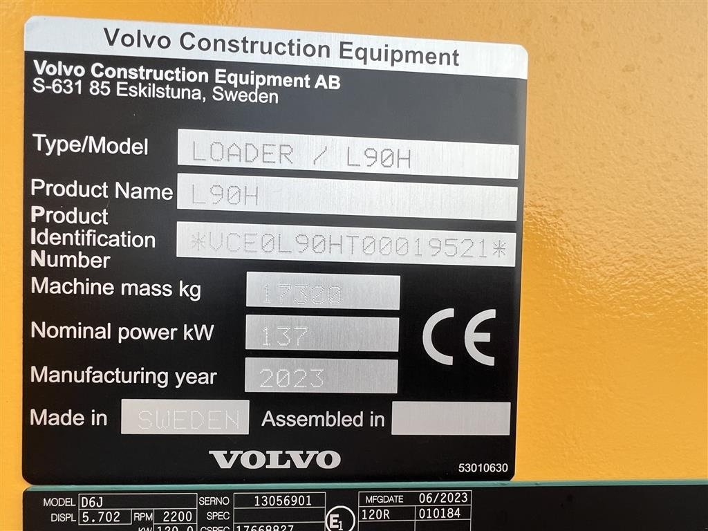 Radlader typu Volvo L 90 H AGRICULTURE OG LANG BOM! KUN 1700 TIMER! TIL OMGÅENDE LEVERING!, Gebrauchtmaschine v Nørager (Obrázek 18)