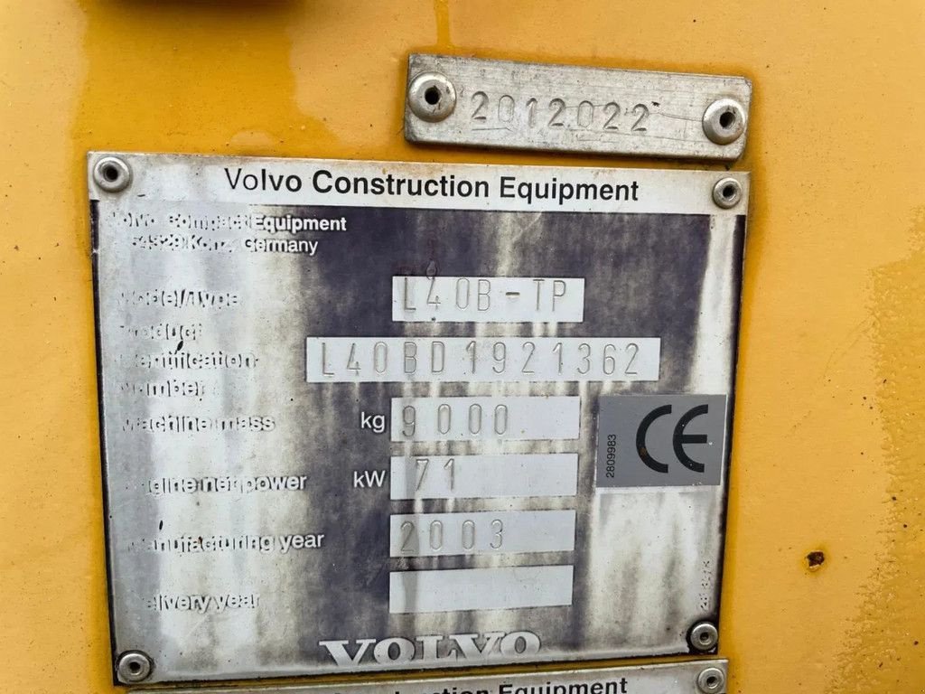 Radlader of the type Volvo L40B-TP Shovel Loader, Gebrauchtmaschine in Lunteren (Picture 3)