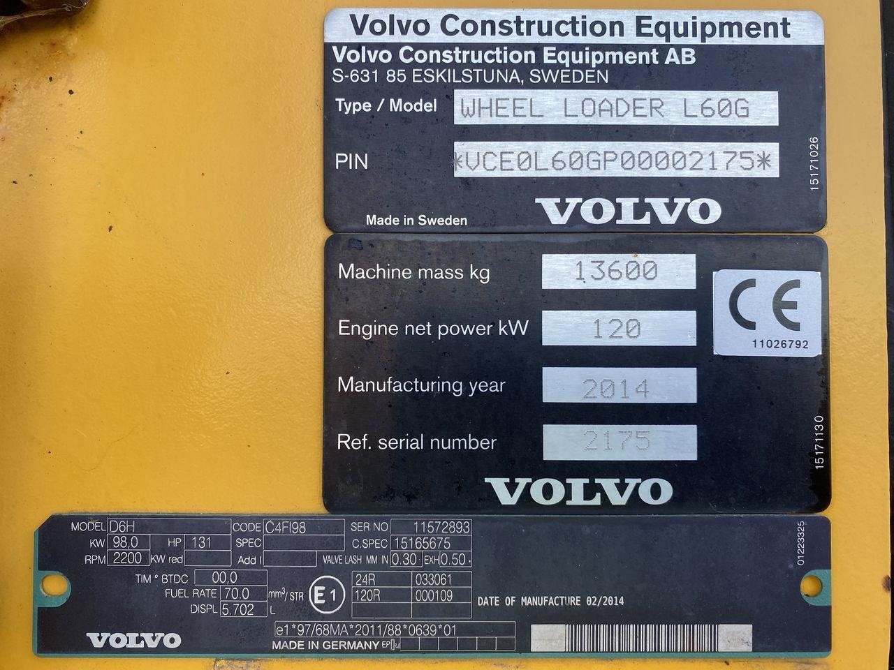 Radlader des Typs Volvo L60G, Gebrauchtmaschine in Skive (Bild 12)