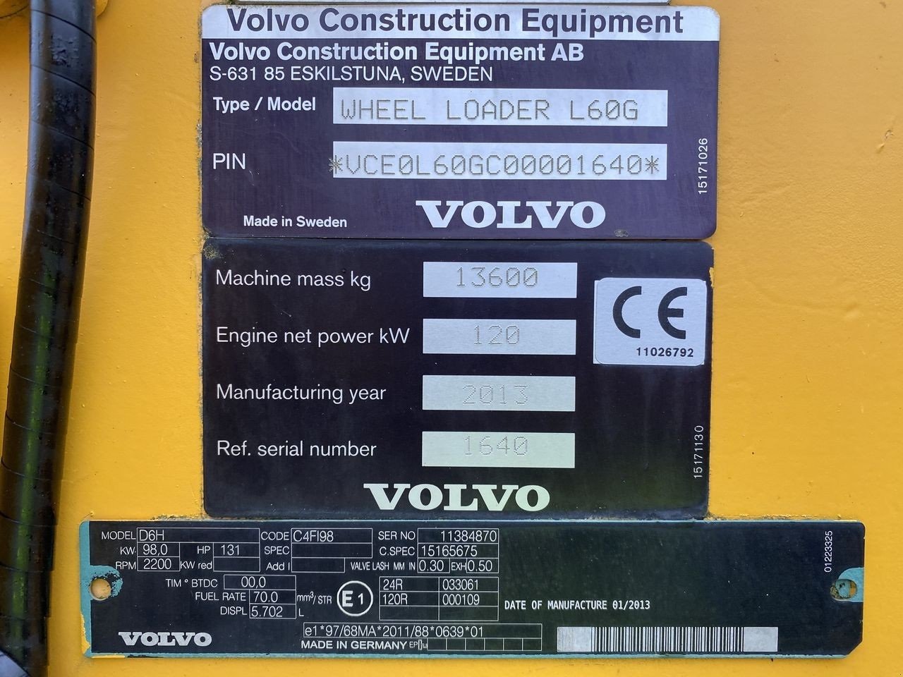 Radlader del tipo Volvo L60G, Gebrauchtmaschine en Skive (Imagen 12)