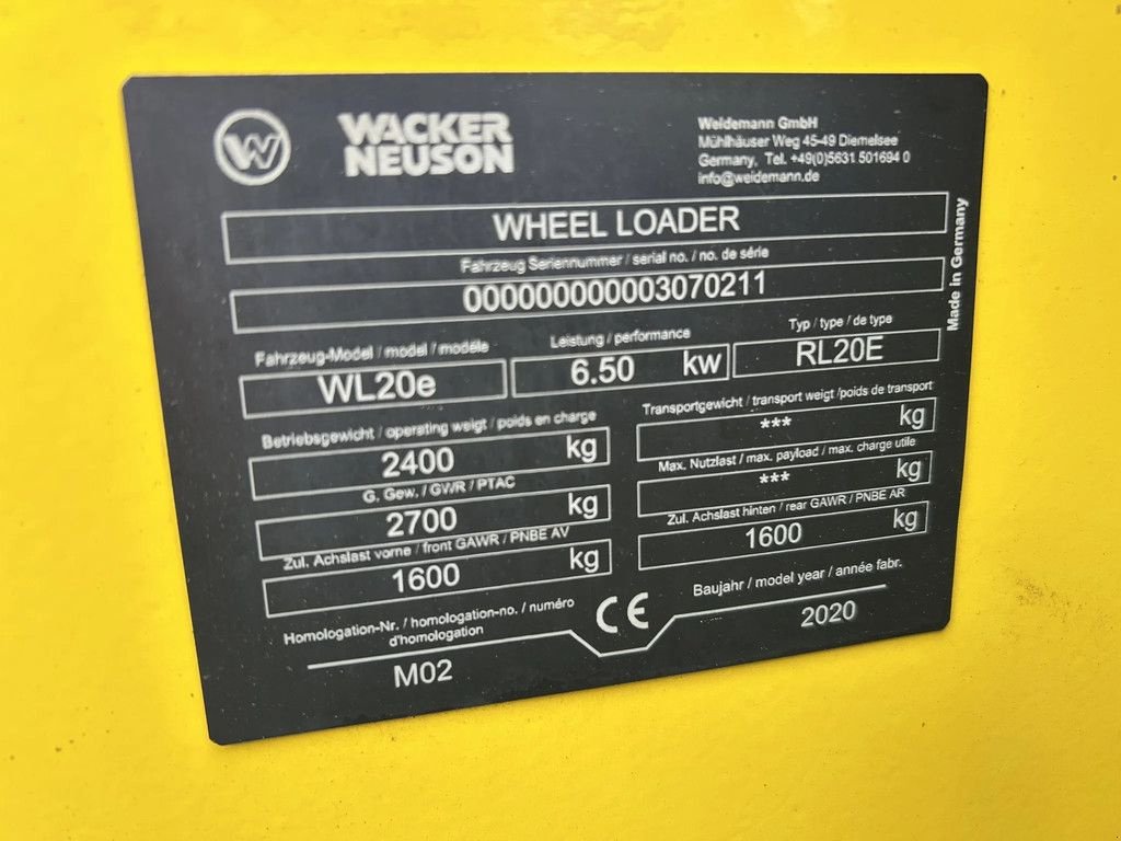 Radlader typu Wacker Neuson WL20e 100% Electrisch, Gebrauchtmaschine v HA (Obrázok 10)