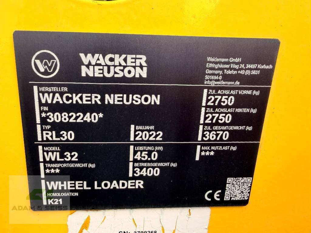Radlader du type Wacker Neuson WL32, Gebrauchtmaschine en Neudrossenfeld (Photo 21)