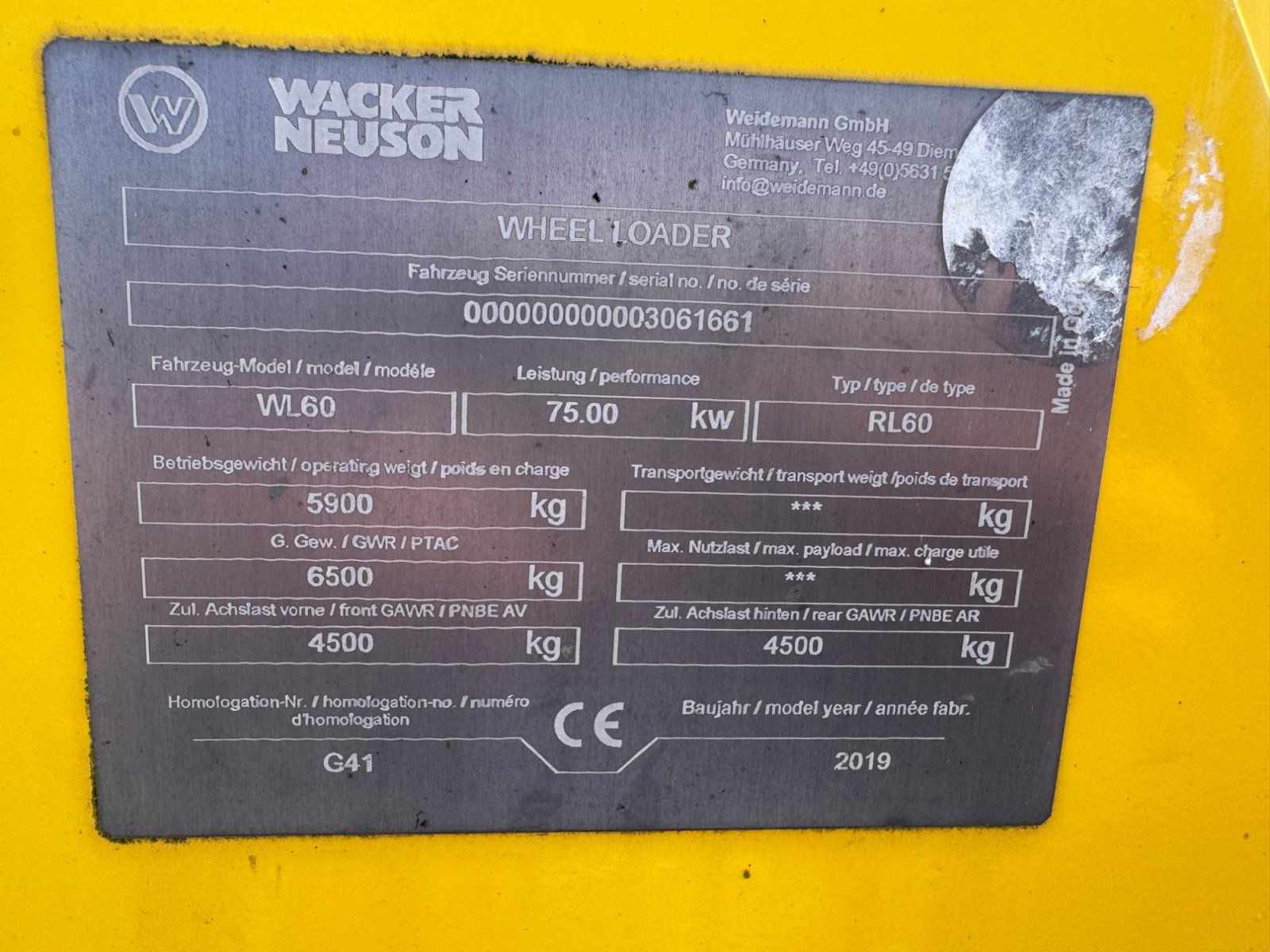 Radlader типа Wacker Neuson WL60, Gebrauchtmaschine в Neudrossenfeld (Фотография 22)