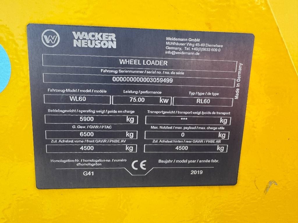 Radlader tip Wacker Neuson WL60, Gebrauchtmaschine in Neudrossenfeld (Poză 21)