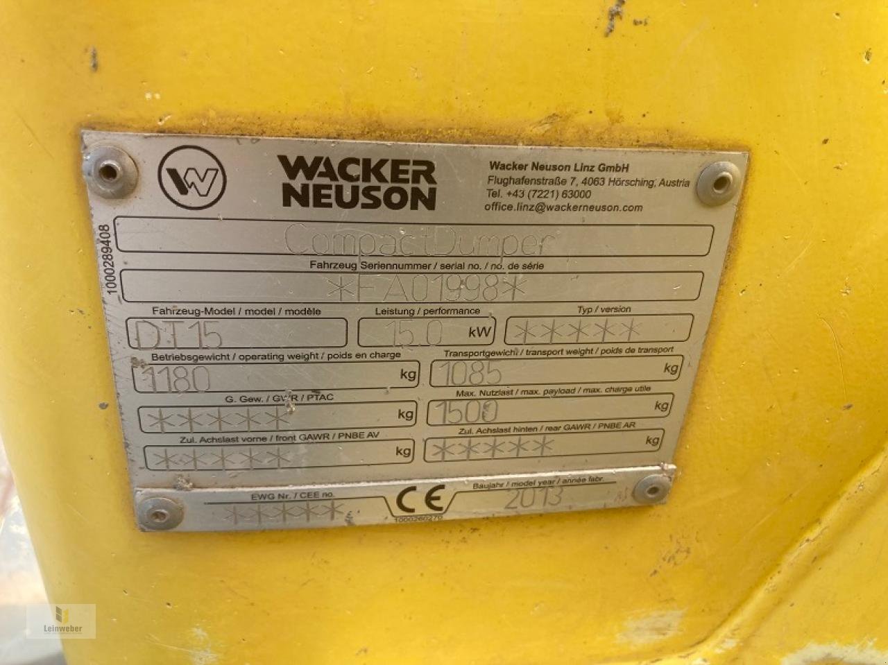 Radlader типа Wacker Compact Dumper DT 15, Gebrauchtmaschine в Neuhof - Dorfborn (Фотография 10)