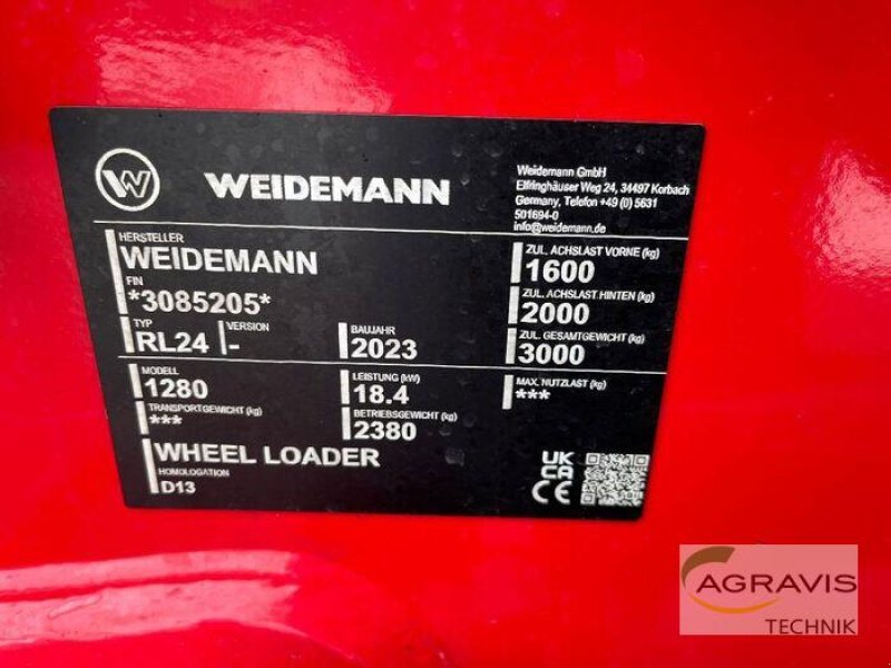 Radlader des Typs Weidemann  1280, Gebrauchtmaschine in Barsinghausen-Göxe (Bild 13)
