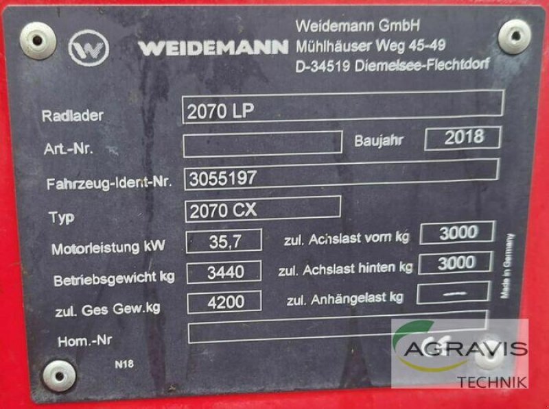 Radlader des Typs Weidemann  2070 CX LP, Gebrauchtmaschine in Melle-Wellingholzhausen (Bild 15)