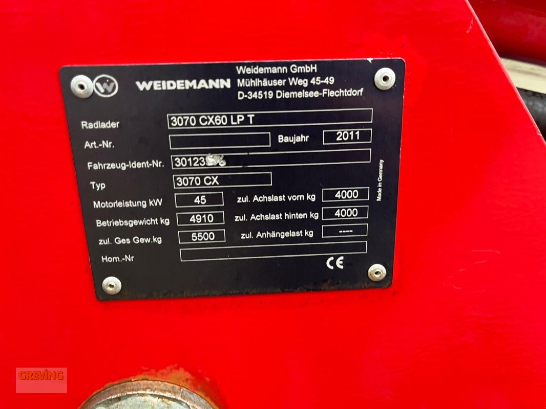Radlader del tipo Weidemann  3070 LP CX60, Gebrauchtmaschine In Ahaus (Immagine 15)