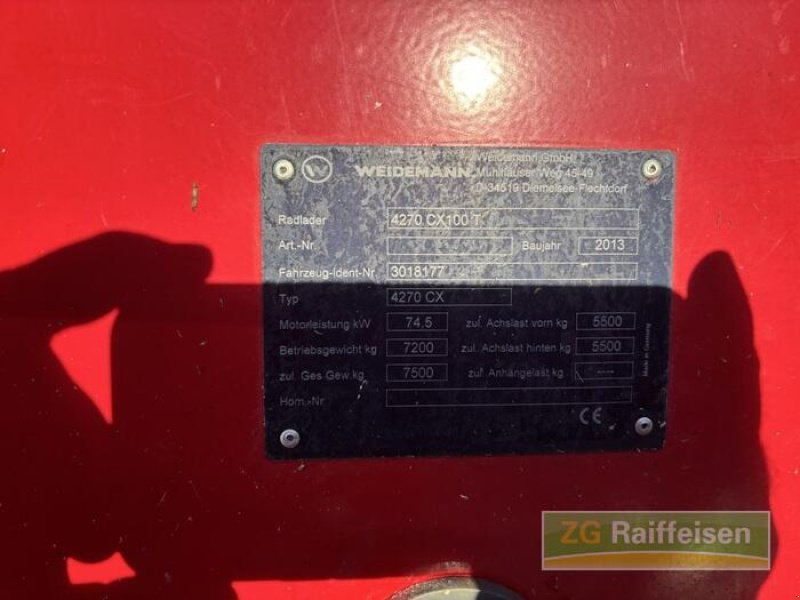 Radlader типа Weidemann  4270 CX100 T, Gebrauchtmaschine в Bühl (Фотография 10)