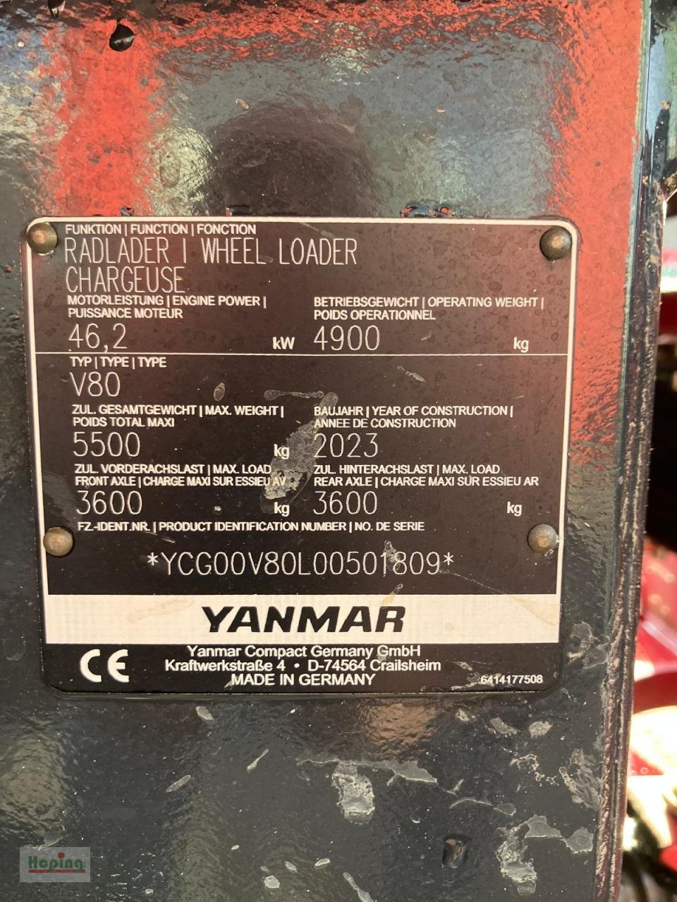 Radlader typu Yanmar V80/5-ATO, Mietmaschine v Bakum (Obrázek 5)