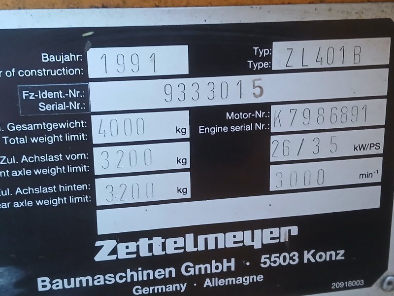 Radlader a típus Zettelmeyer ZL 401, Gebrauchtmaschine ekkor: Wittighausen (Kép 1)