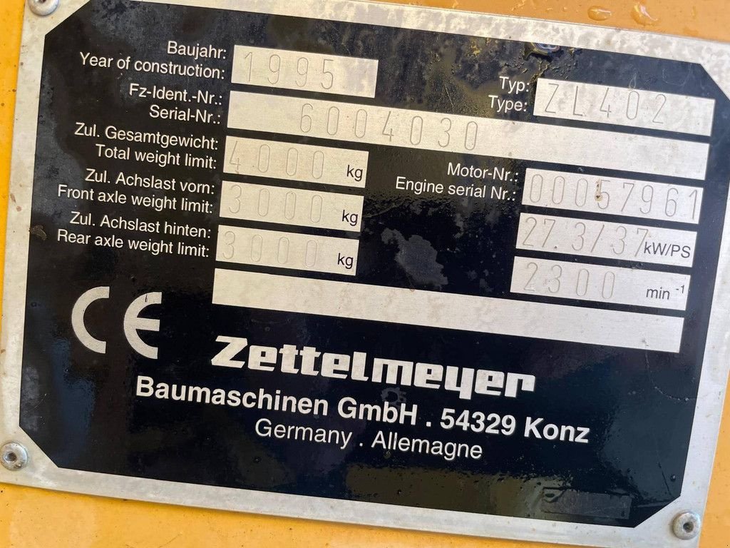 Radlader van het type Zettelmeyer ZL402, Gebrauchtmaschine in Antwerpen (Foto 5)