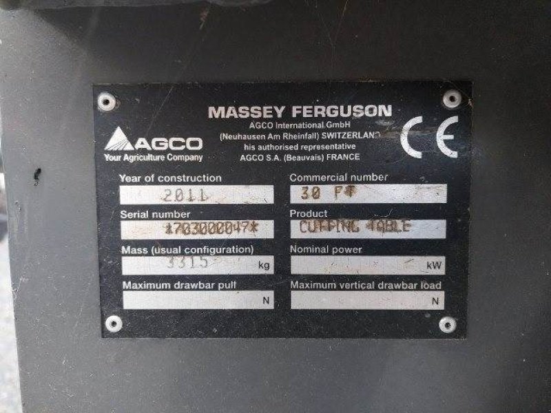 Rapsschneidwerk des Typs Massey Ferguson 30 Powerflow, Gebrauchtmaschine in Hemmet (Bild 12)