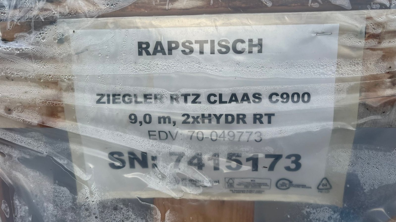 Rapsschneidwerk des Typs Ziegler Raps fortssats, Raps bord ,rapeseed harvesting equipment,  Rapstrennern 9000mm bord til Claas C900, Gebrauchtmaschine in Lintrup (Bild 2)