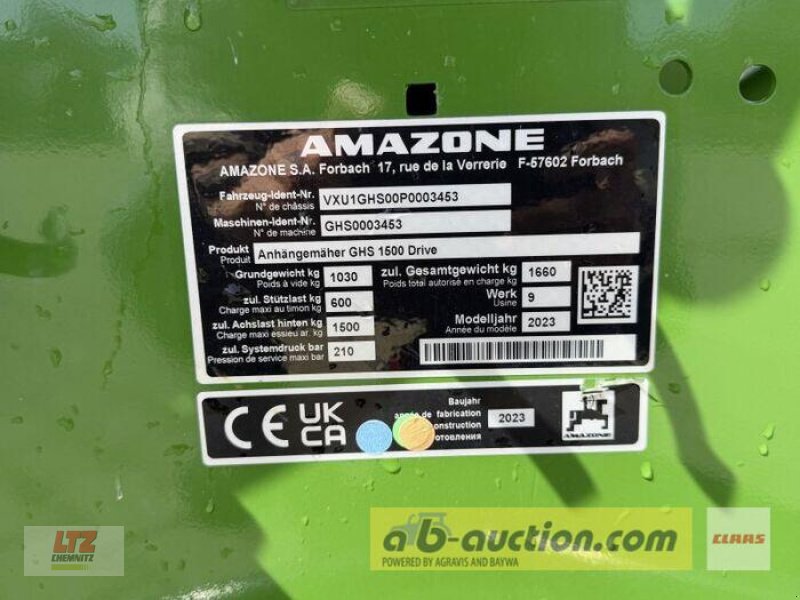 Rasenmäher типа Amazone GRASSHOPPER SMARTCUT GHS D1500, Neumaschine в Hartmannsdorf (Фотография 4)