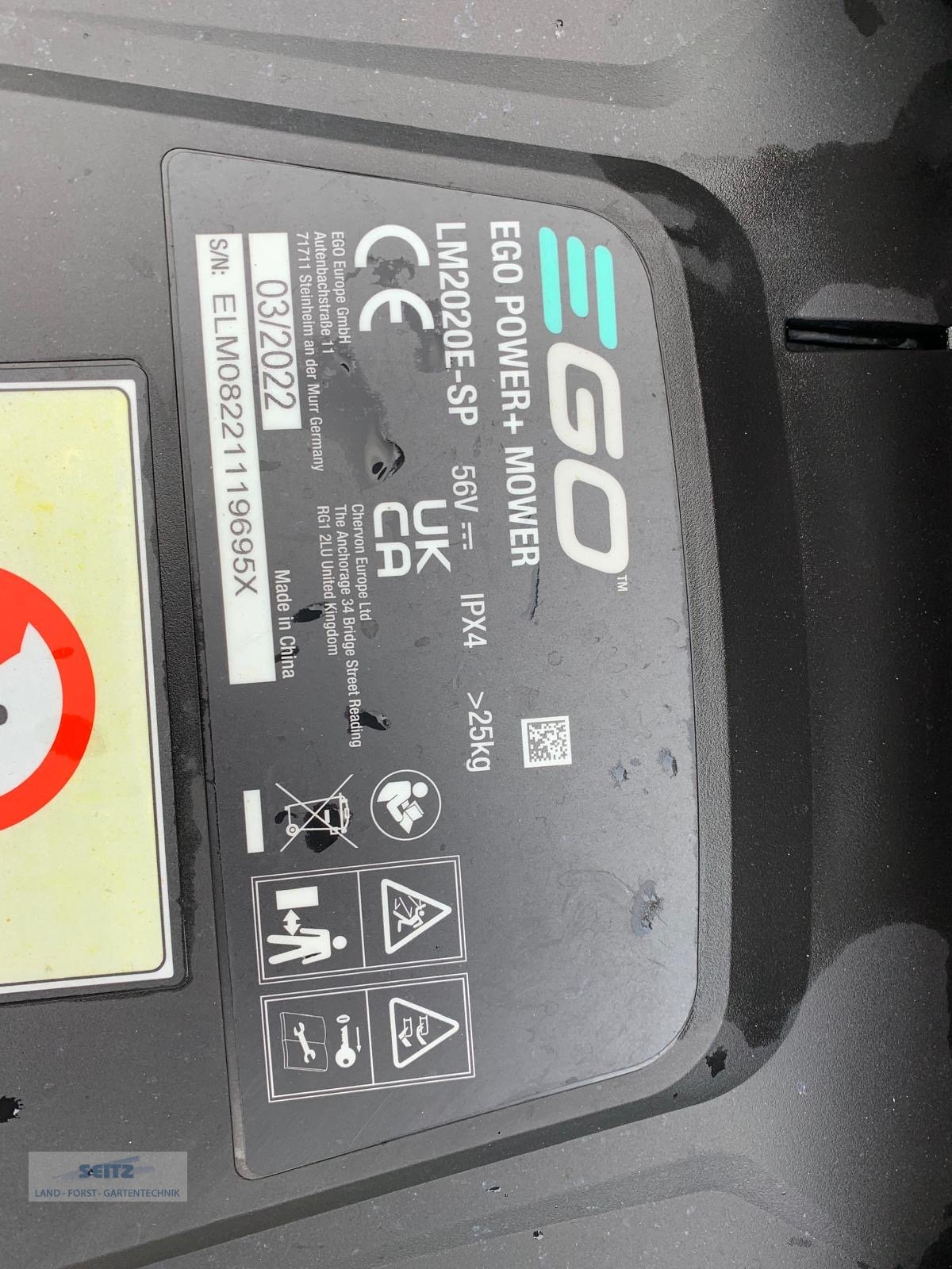 Rasenmäher of the type EGO LM2020E-SP Rasenmäher AKKU, Gebrauchtmaschine in Lindenfels-Glattbach (Picture 4)