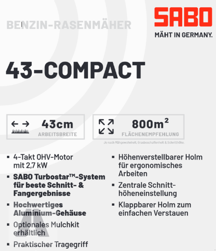 Rasenmäher типа Sabo 43-Compact, Neumaschine в Soyen (Фотография 2)