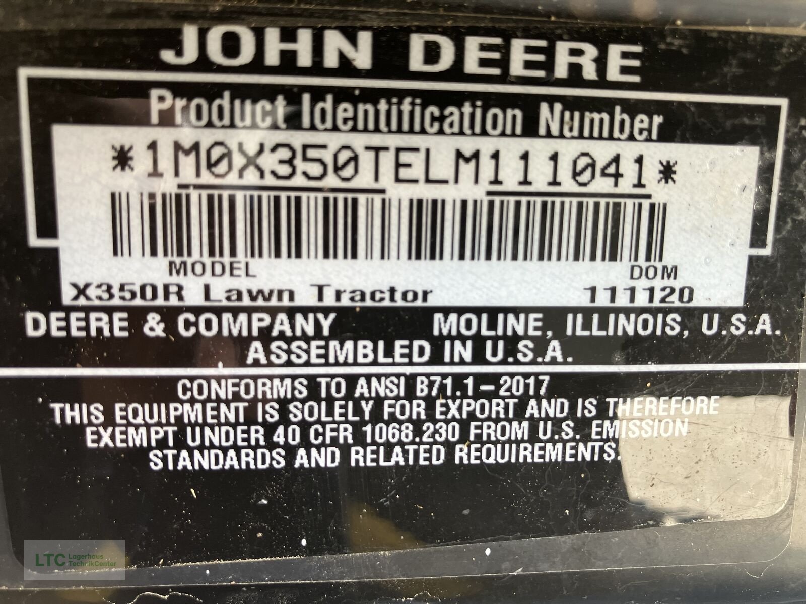 Rasentraktor typu John Deere X 350R, Gebrauchtmaschine v Redlham (Obrázek 22)