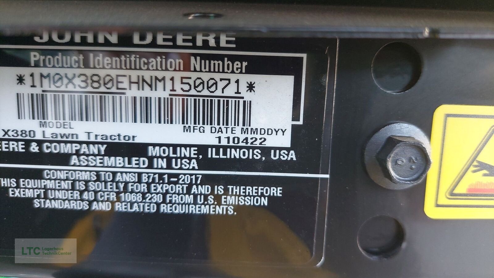 Rasentraktor typu John Deere X380, Neumaschine v Herzogenburg (Obrázek 11)