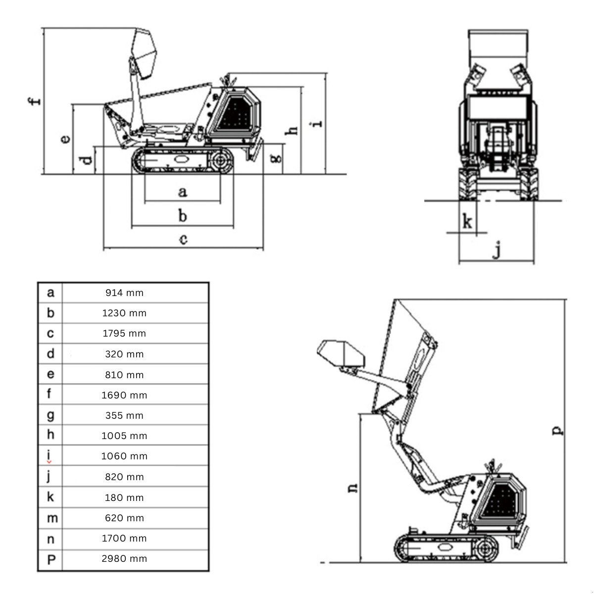Raupendumper des Typs Stark Mini Dumper XN800 Profiline mit Raupenantrieb, Neumaschine in Arbing (Bild 2)