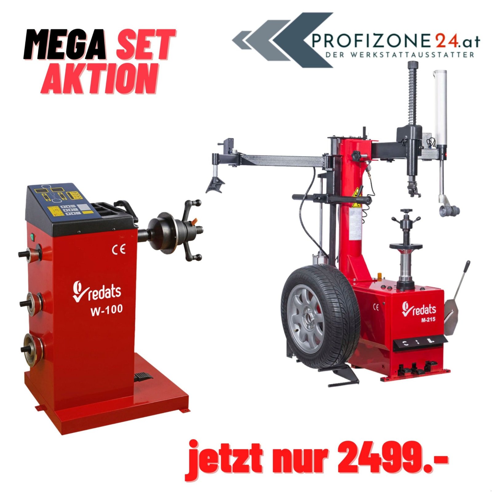 Reifentechnik a típus schieder SET AKTION Montiermaschine mit Hilfsarm für Runflat/Niederquerschnittreifen und Wuchtmaschine, Neumaschine ekkor: mixnitz (Kép 1)