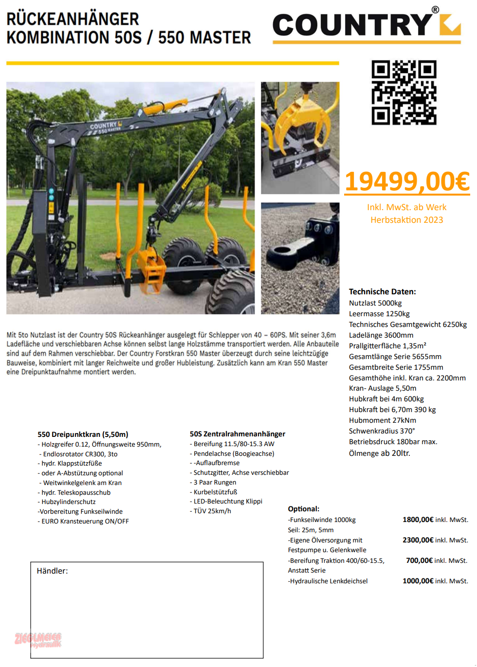 Rückewagen & Rückeanhänger des Typs Country T50S / 550Master, Neumaschine in Rottenburg a.d. Laaber (Bild 1)