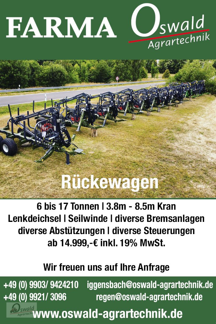 Rückewagen & Rückeanhänger of the type Farma Rückewagen von 6-17 Tonnen, Neumaschine in Regen (Picture 1)