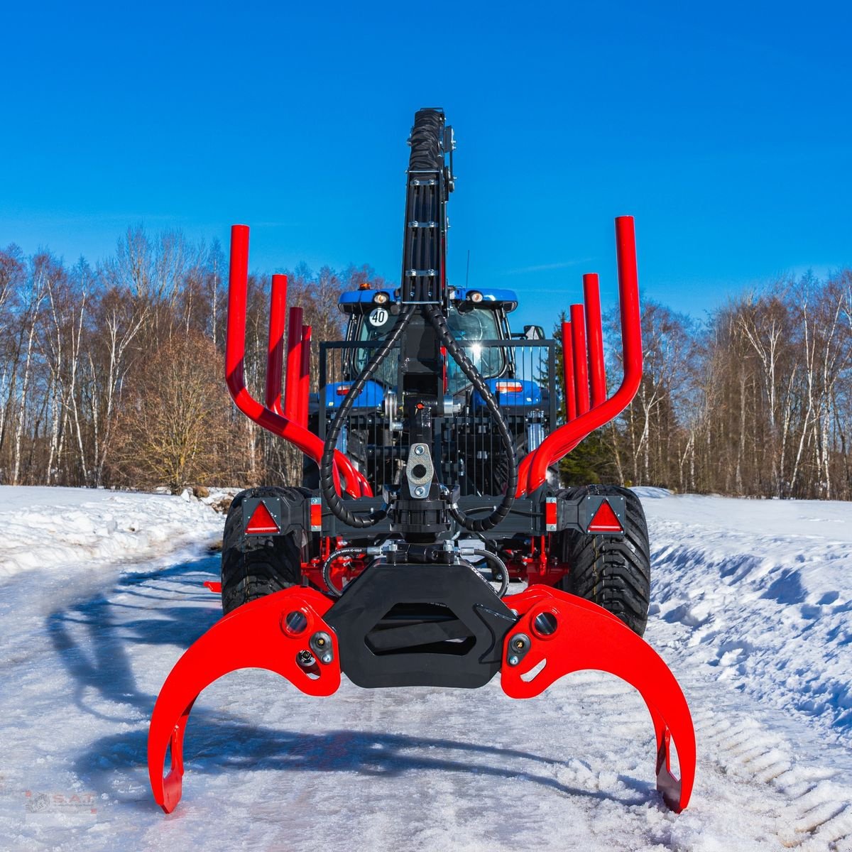 Rückewagen & Rückeanhänger Türe ait Farmi 14to.CR57 Kran-Black Bruin-Prehydraulik-Astwanne, Neumaschine içinde Eberschwang (resim 11)