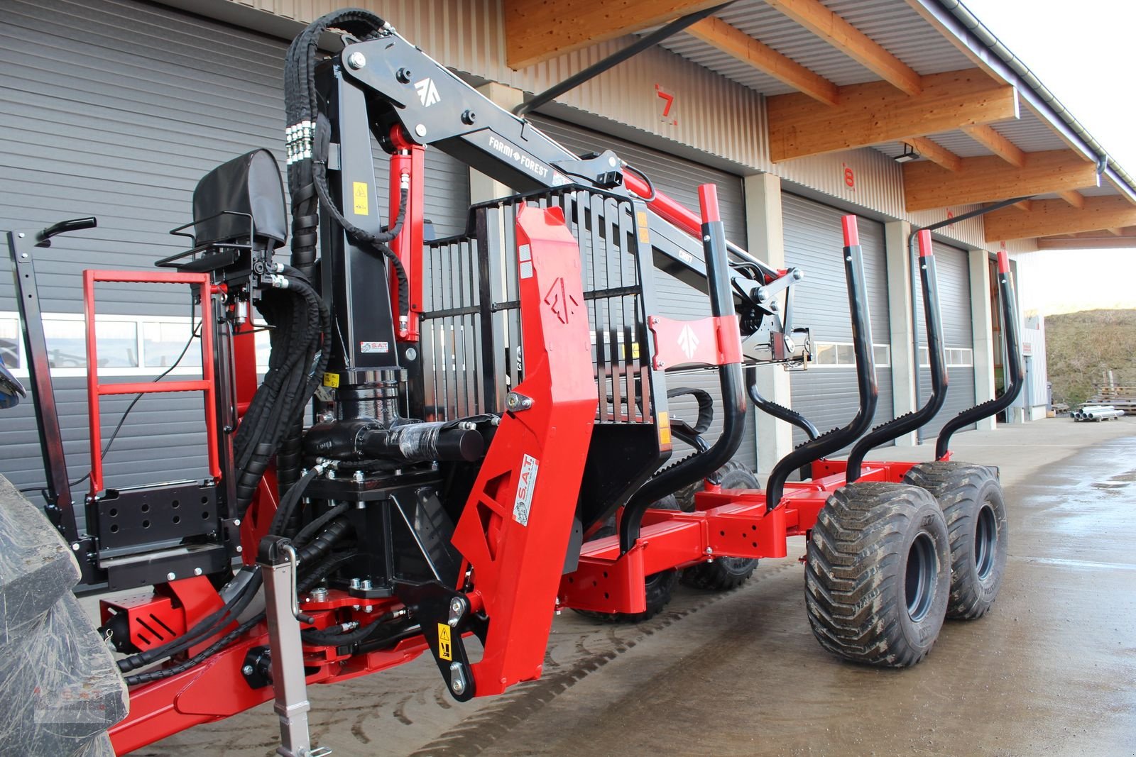 Rückewagen & Rückeanhänger Türe ait Farmi 14to.CR57 Kran-Black Bruin-Prehydraulik-Astwanne, Neumaschine içinde Eberschwang (resim 21)