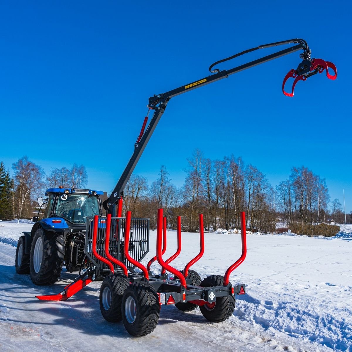 Rückewagen & Rückeanhänger Türe ait Farmi 14to.CR57 Kran-Black Bruin-Prehydraulik-Astwanne, Neumaschine içinde Eberschwang (resim 12)