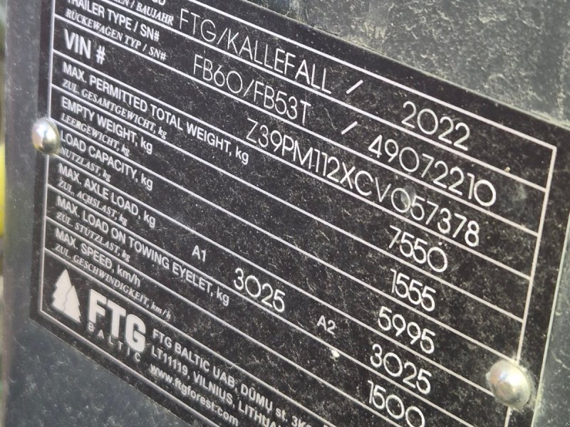 Rückewagen & Rückeanhänger типа Källefall FB 60, Gebrauchtmaschine в Hohenfels (Фотография 1)