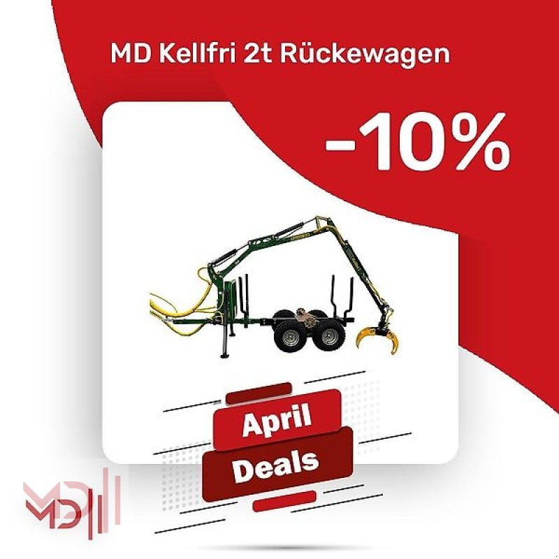 Rückewagen & Rückeanhänger des Typs MD Landmaschinen KELLFRI Forstanhänger mit Kran 4,2 m, inkl. Antrieb, Neumaschine in Zeven (Bild 1)