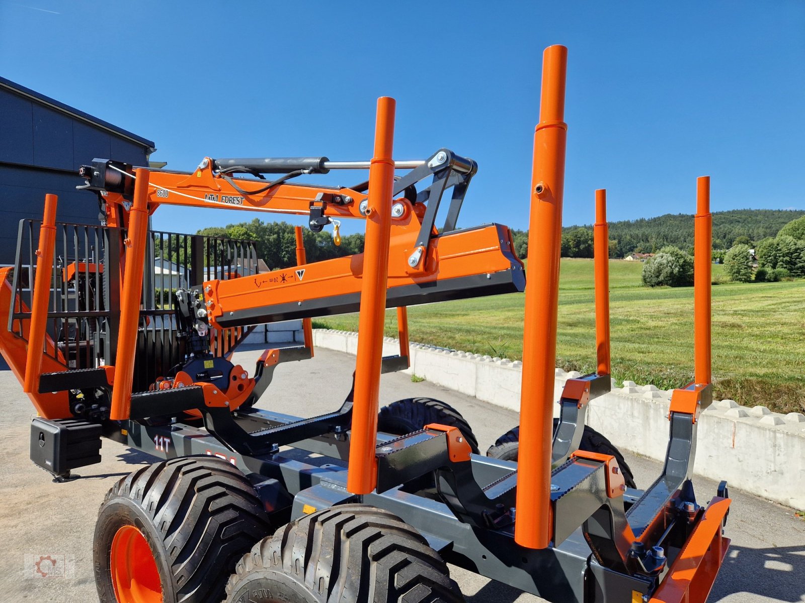 Rückewagen & Rückeanhänger a típus MTM 11T 11to 9,20m Kran Forwarder Rungen Druckluft Rückewagen Doppelrohrrahmen, Neumaschine ekkor: Tiefenbach (Kép 24)