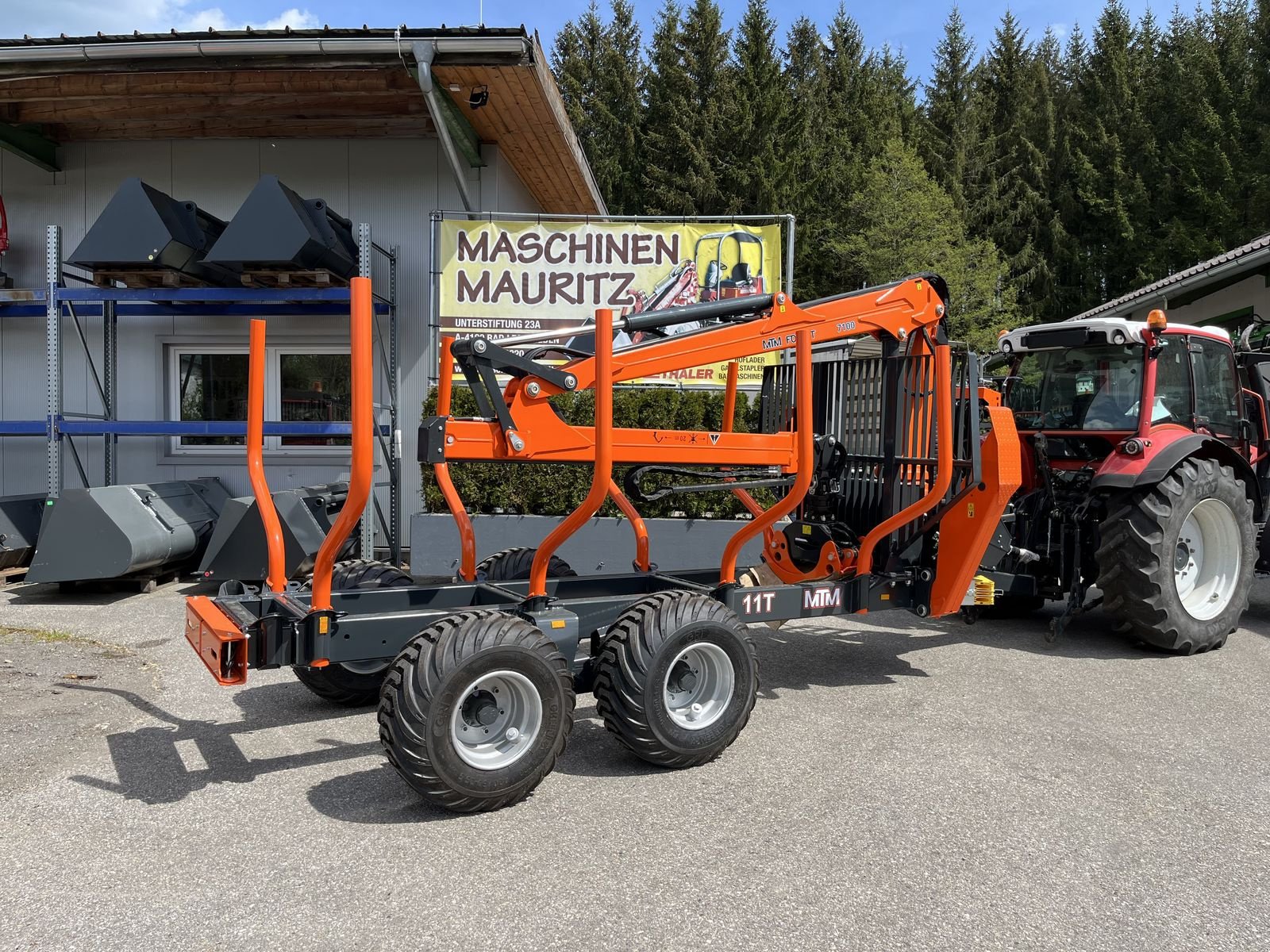 Rückewagen & Rückeanhänger Türe ait MTM 11T mit MTM 7100 Kran, Gebrauchtmaschine içinde Bad Leonfelden (resim 3)