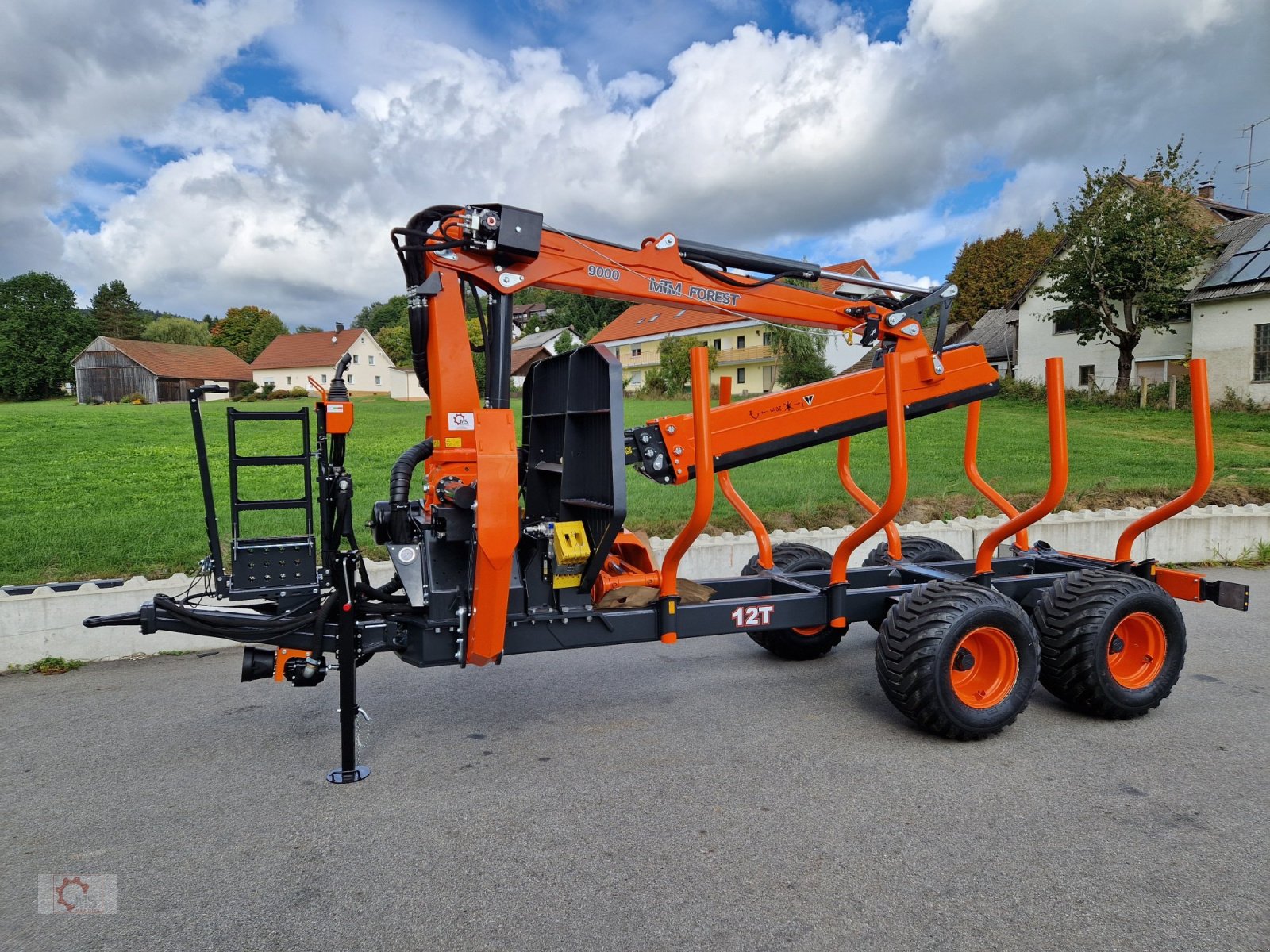 Rückewagen & Rückeanhänger typu MTM 12T 12to 9,80m Kran hydr. Vorgesteuerte Steuerung Druckluft Doppelrohrrahmen, Neumaschine v Tiefenbach (Obrázek 2)