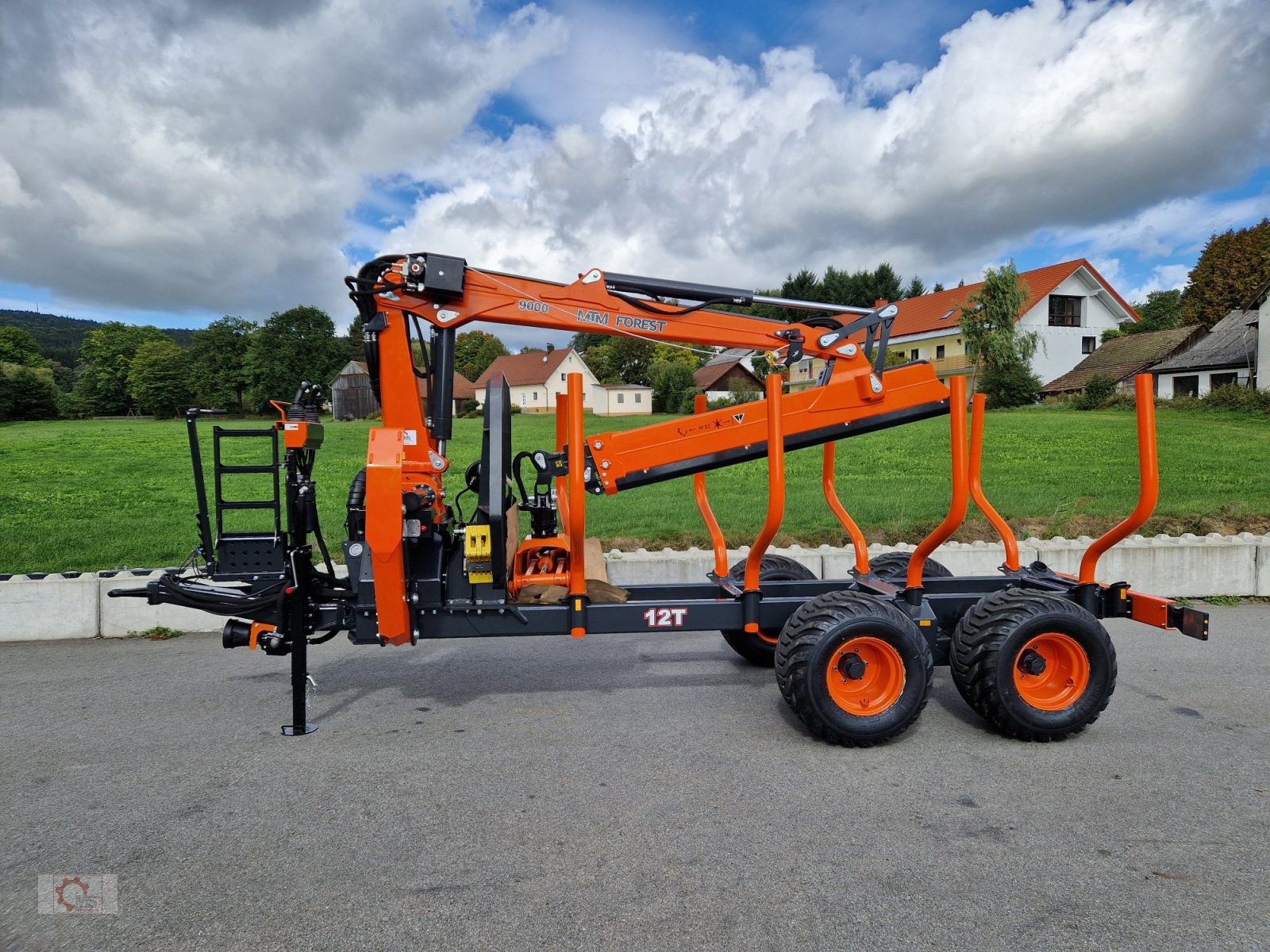 Rückewagen & Rückeanhänger typu MTM 12T 12to 9,80m Kran hydr. Vorgesteuerte Steuerung Druckluft Doppelrohrrahmen, Neumaschine v Tiefenbach (Obrázek 3)