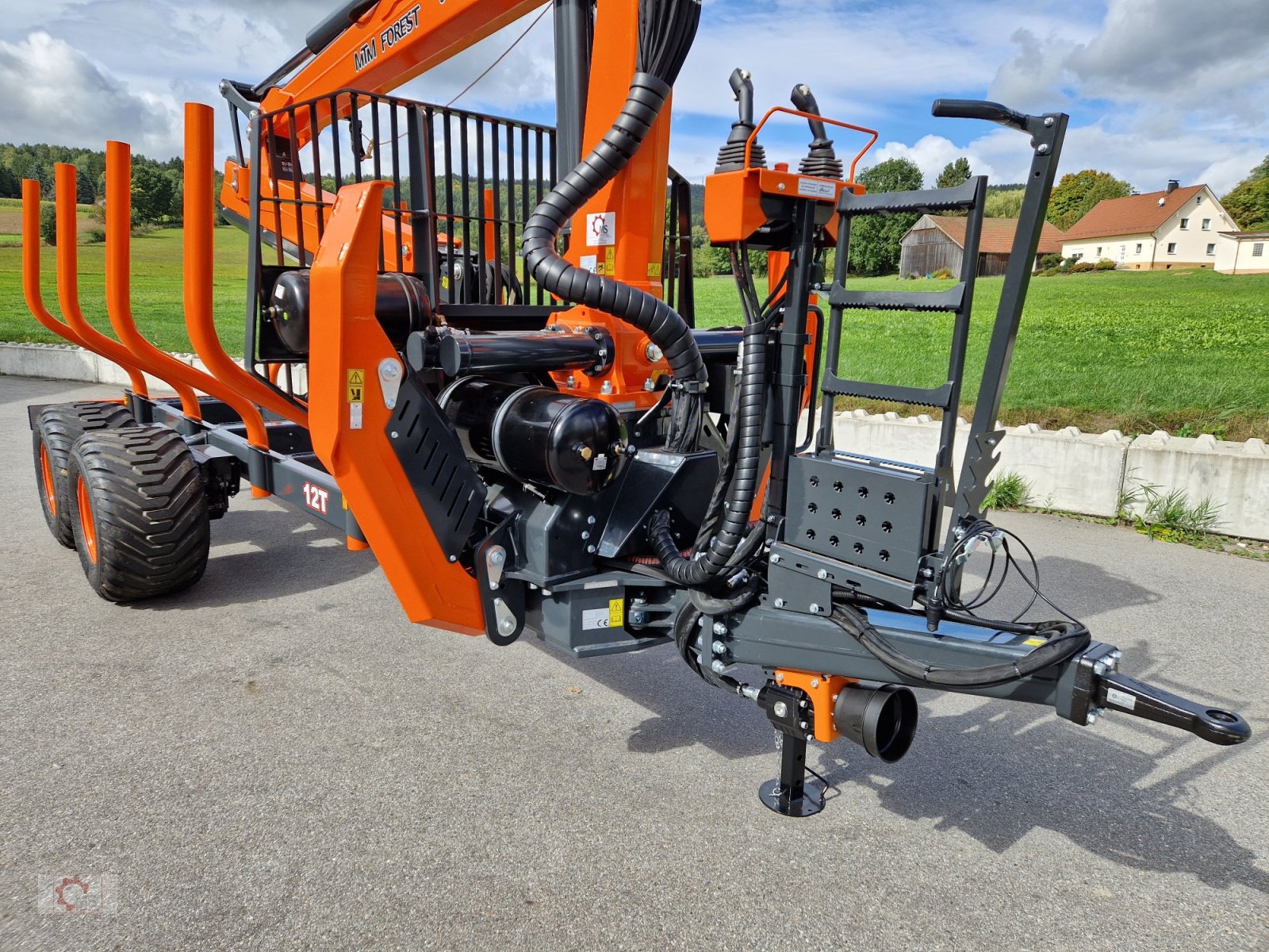 Rückewagen & Rückeanhänger typu MTM 12T 12to 9,80m Kran hydr. Vorgesteuerte Steuerung Druckluft Doppelrohrrahmen, Neumaschine v Tiefenbach (Obrázek 22)