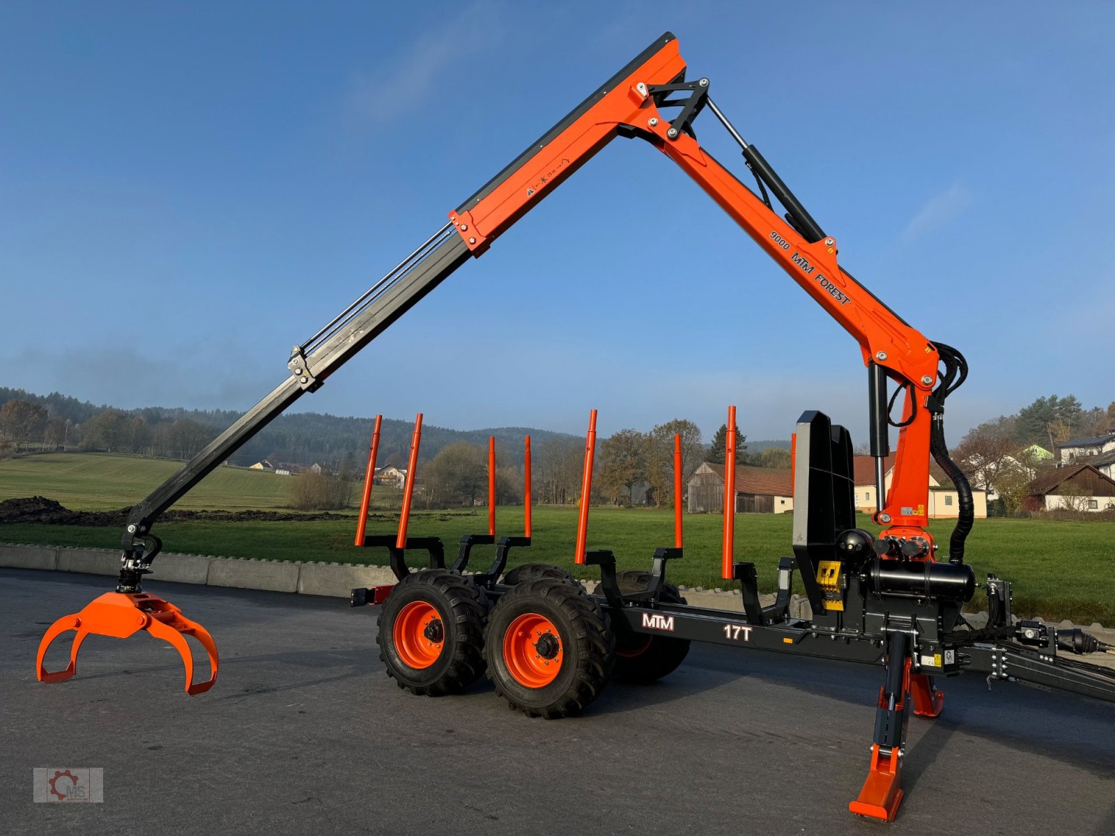 Rückewagen & Rückeanhänger typu MTM 17T 17to 9,80m Kran Forwarder Rungen Druckluft Doppelrohrrahmen, Neumaschine w Tiefenbach (Zdjęcie 3)