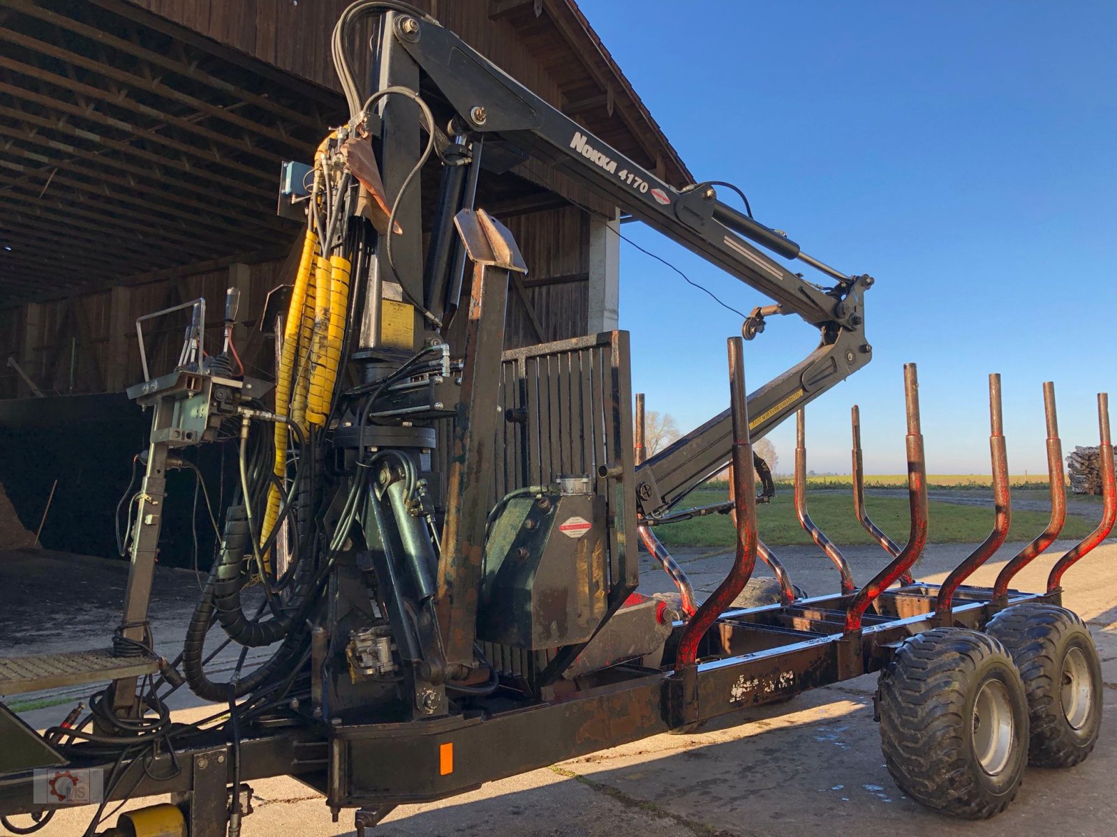 Rückewagen & Rückeanhänger des Typs Nokka 9to Rückewagen 4170 Kran Eigenölversorgung Druckluft, Gebrauchtmaschine in Tiefenbach (Bild 1)