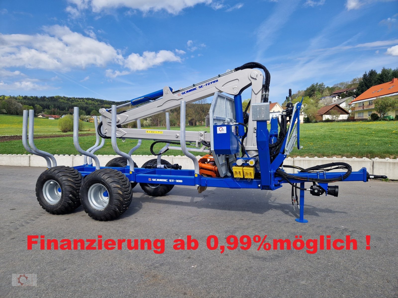 Rückewagen & Rückeanhänger typu Scandic ST-10D Rückewagen 13t 7,9m Kran 850kg Hubkraft Druckluft, Neumaschine v Tiefenbach (Obrázek 1)