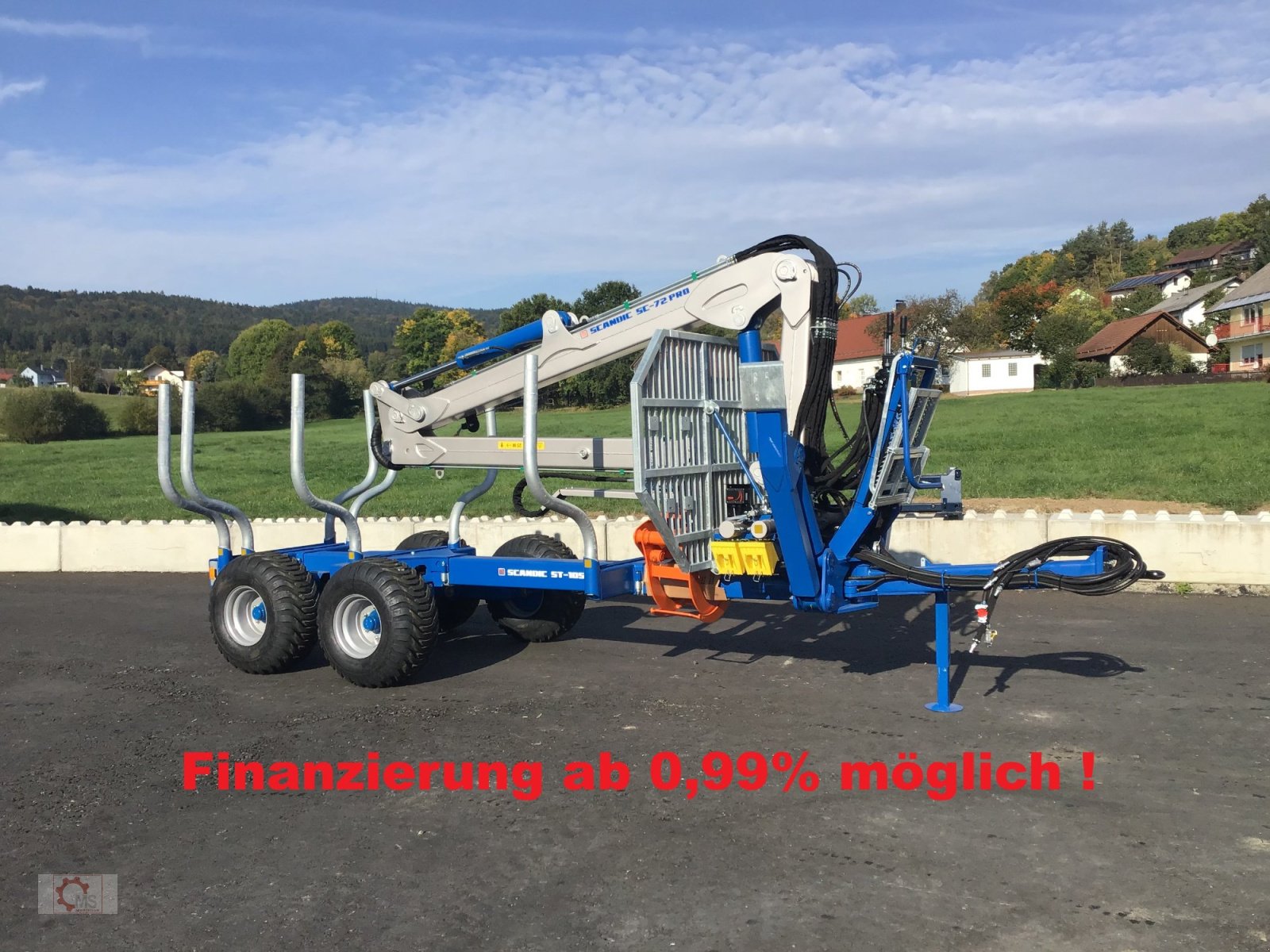Rückewagen & Rückeanhänger typu Scandic ST-10S Rückewagen 13t 7,9m Kran 850kg Hubkraft Druckluft, Neumaschine v Tiefenbach (Obrázek 1)
