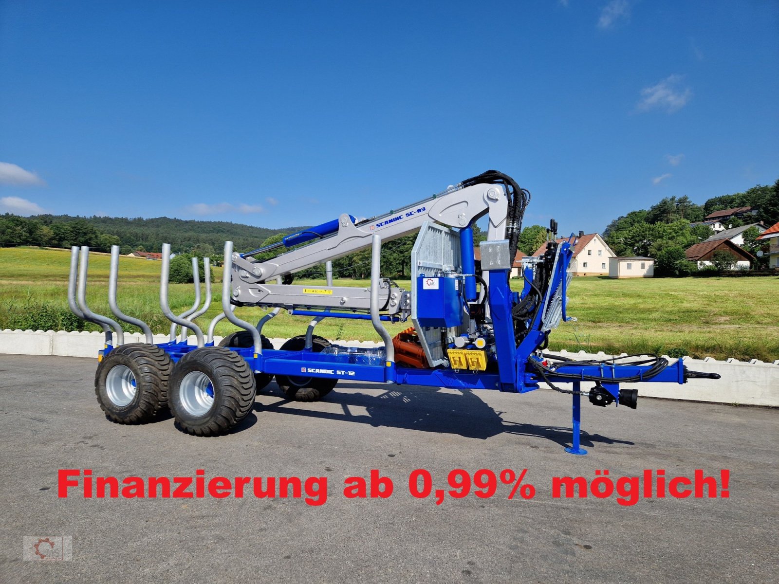Rückewagen & Rückeanhänger typu Scandic ST-12D 16t Druckluft 9m Kran 750kg Hubkraft Seilwinde Rückewagen, Neumaschine v Tiefenbach (Obrázek 1)