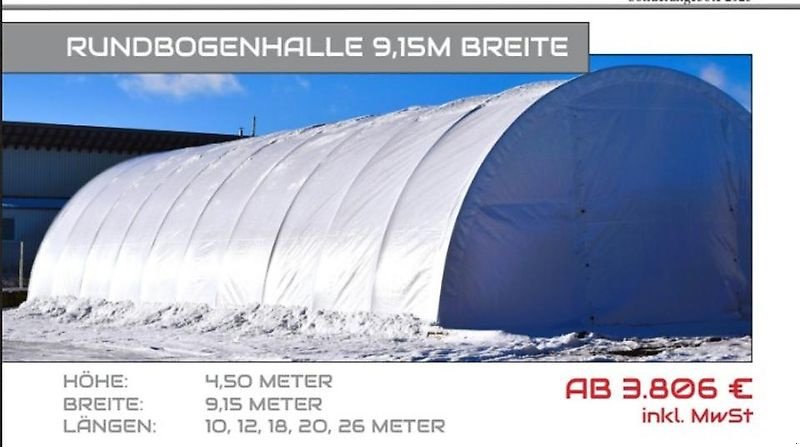 Rückewagen & Rückeanhänger от тип Sonstige Rundbogenhalle Lagerzelt Bauzelt Agrarhalle 12x9m Statik, Gebrauchtmaschine в Rodeberg OT Eigenrieden (Снимка 1)