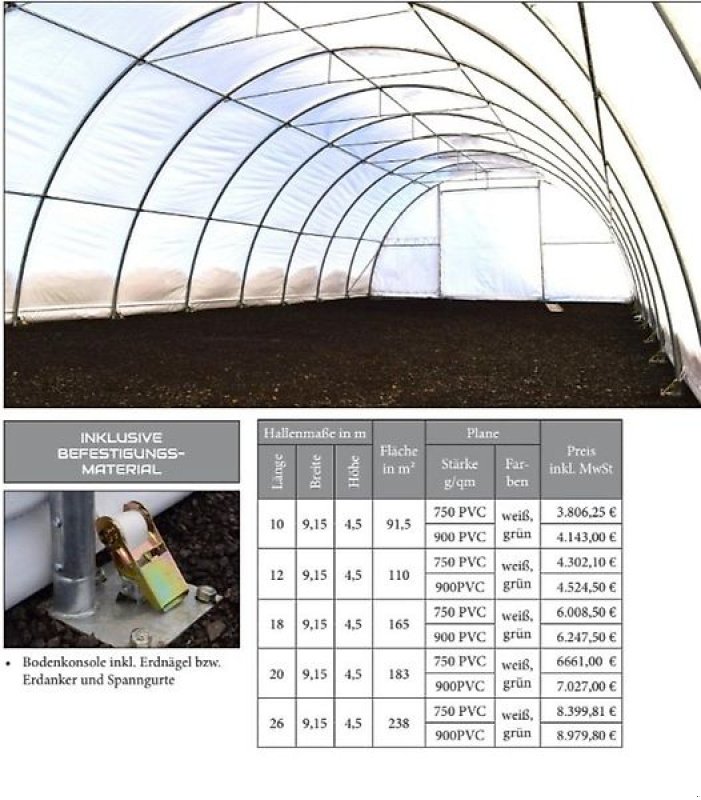 Rückewagen & Rückeanhänger del tipo Sonstige Tierunterstand Rundbogenhalle Lagerzelt Rundbogenzelt Agrarhalle, Gebrauchtmaschine In Rodeberg OT Eigenrieden (Immagine 10)