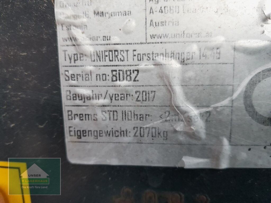 Rückewagen & Rückeanhänger типа Sonstige Uniforest 14.49, Gebrauchtmaschine в Lambach (Фотография 5)