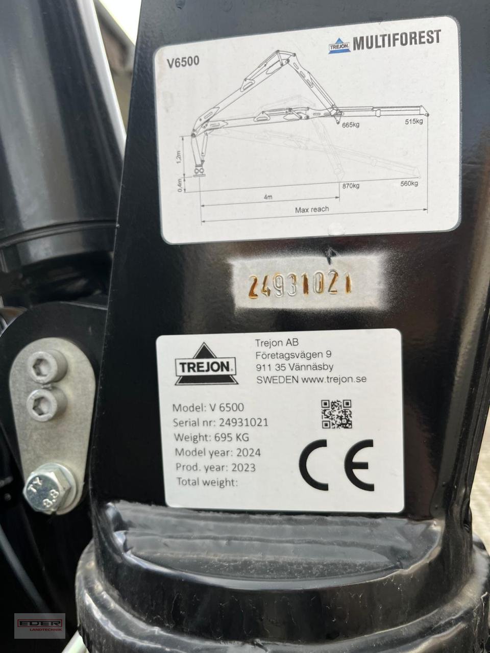 Rückewagen & Rückeanhänger Türe ait Trejon Multiforest MF950 V6500, Neumaschine içinde Tuntenhausen (resim 7)